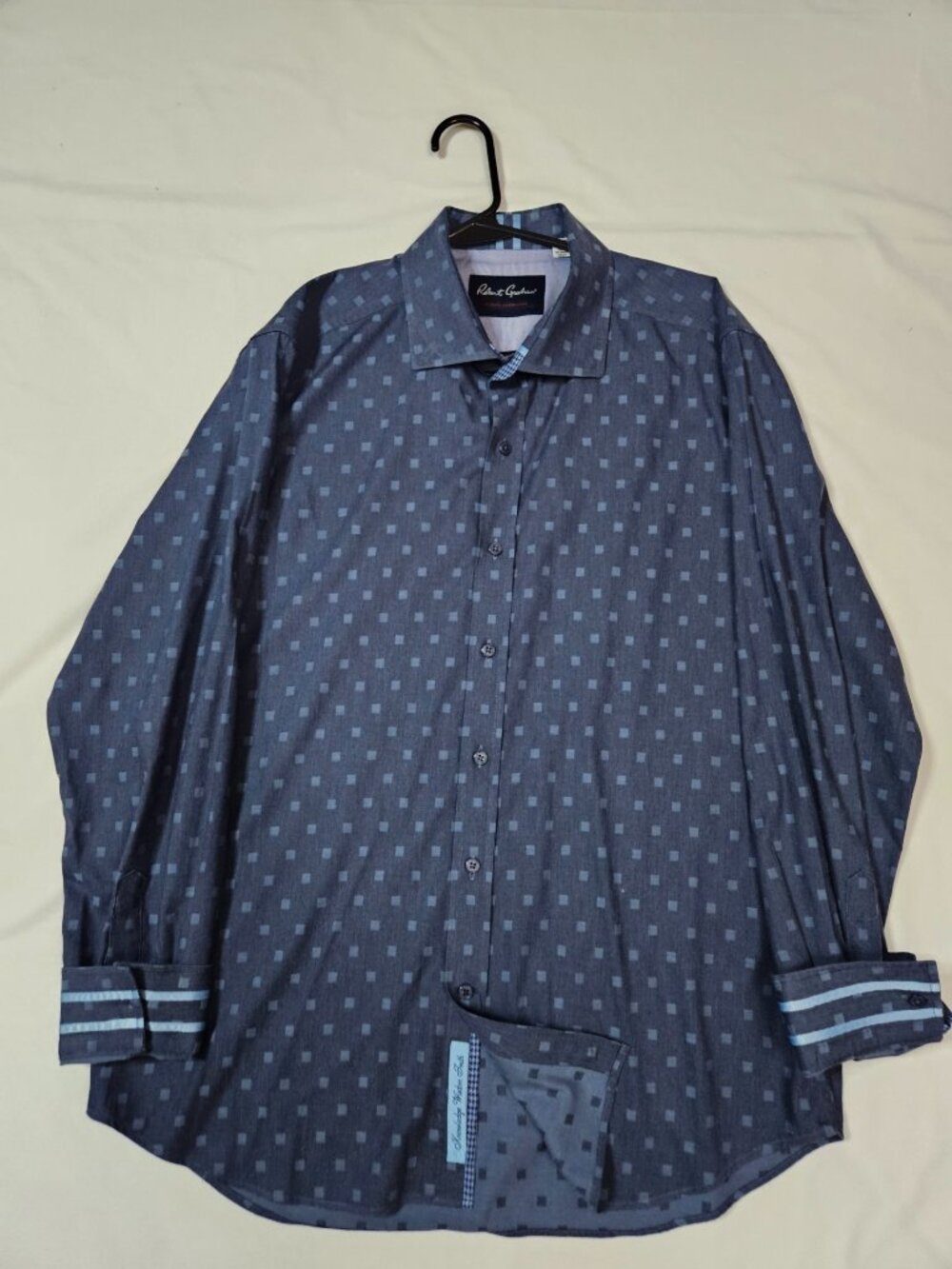 Robert Graham XL Blue Check & Houndstooth Designer Luxury Shirt 💙👔